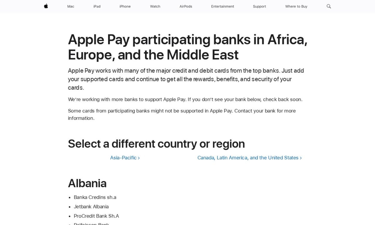 Apple Pay الكويت — لقطة من الموقع الرسمي